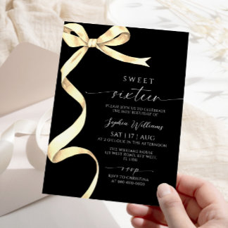 Elégant Bow Sweet or 16 Invitation anniversaire