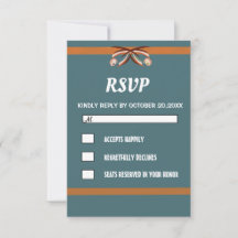 Elegant Bow Tie  simple  RSVP Card