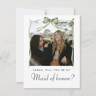 Elegant Bow Will You Be My Maid of honor Photo