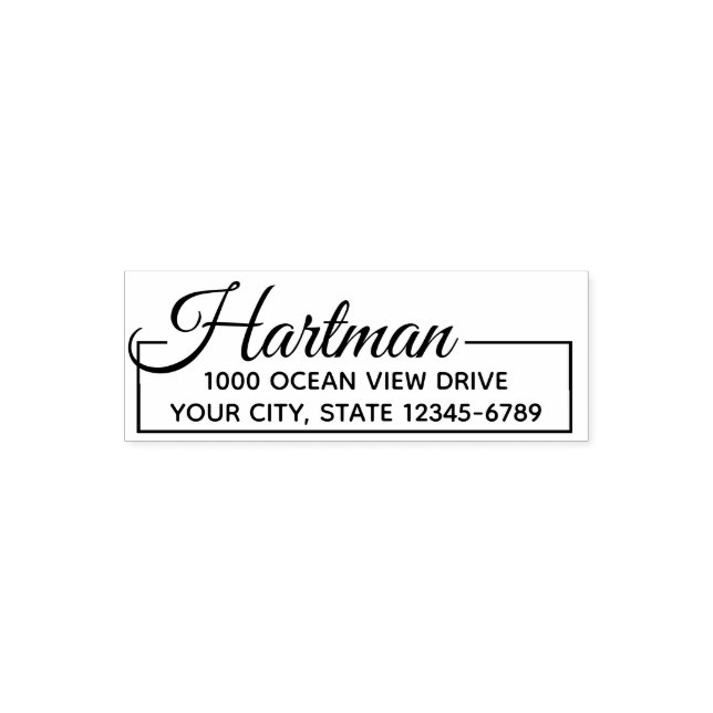Elegant Boxed Return Address Self-inking Stamp (Design)