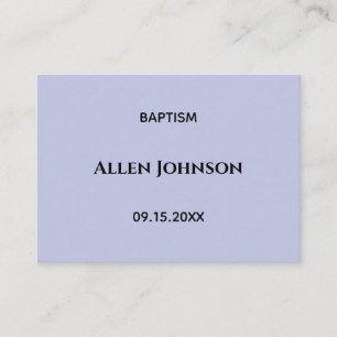 Elegant boy baptism place card