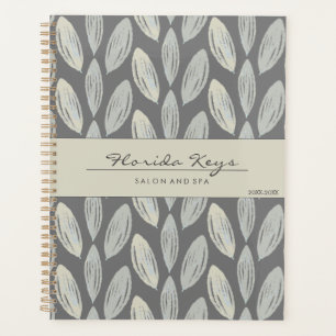 Elegant Braided Leaves Pattern Monogram Planner
