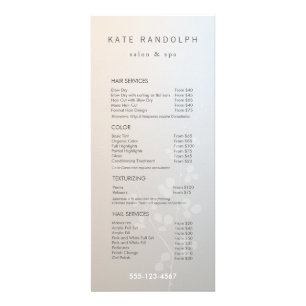 Elegant Branch Salon Price List Service Menu