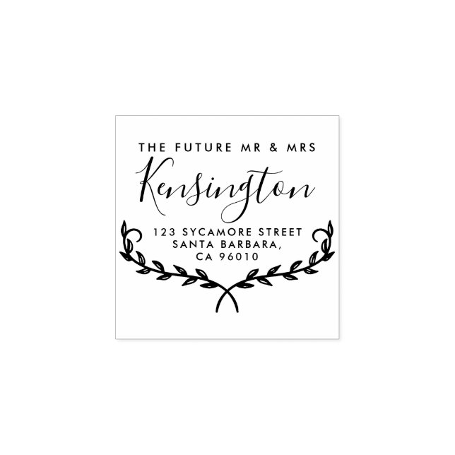 Elegant Branches | Future Mr & Mrs Return Address Rubber Stamp (Imprint)