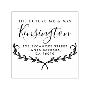 Elegant Branches   Future Mr & Mrs Return Address Self-inking Stamp