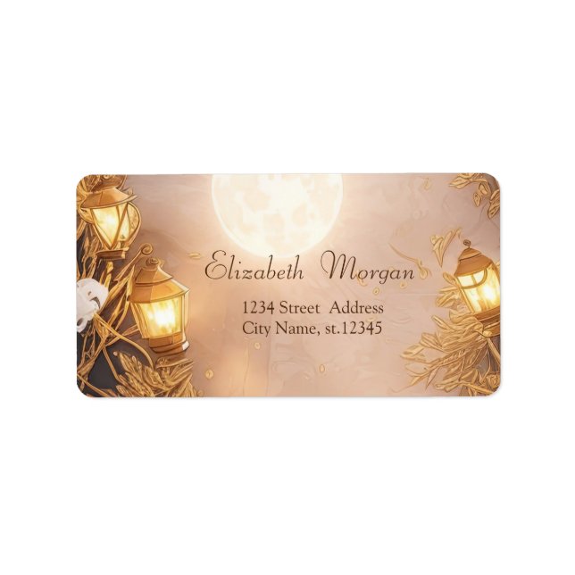 Elegant Branches Rustic Lantern Label (Front)