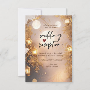 Elegant Branches Rustic Lantern Reception  Invitation