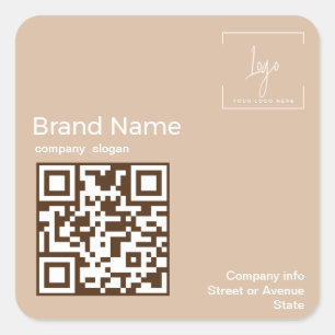 Elegant Brand with Logo & Qr Code label
