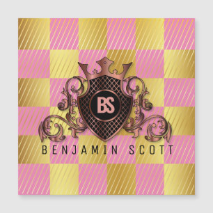 Elegant Brass Monogram Magnetic Card