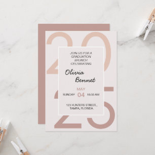 Elegant Breakfast Graduation Brunch For Her Invitation