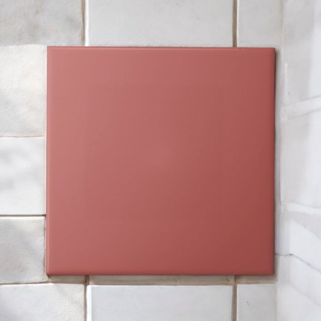 Elegant Brick Red Monochrome Minimalist Earth Tone Tile (Creator Uploaded)