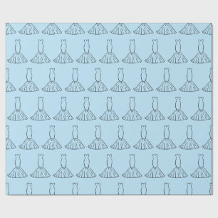 Elegant Bridal Gowns Blue Seamless Wedding Gifts Wrapping Paper