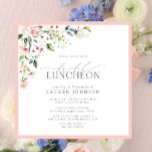 Elegant Bridal Luncheon Floral Pink Invitation<br><div class="desc">The Elegant Pink Bridal Luncheon Floral Botanical Invitation is a traditional way to celebrate and thank your bridesmaids before the wedding, for all the help they've given you with your wedding. This invitation design features a floral bouquet of soft, watercolor roses in shades of blush pink, peach, and white, with...</div>