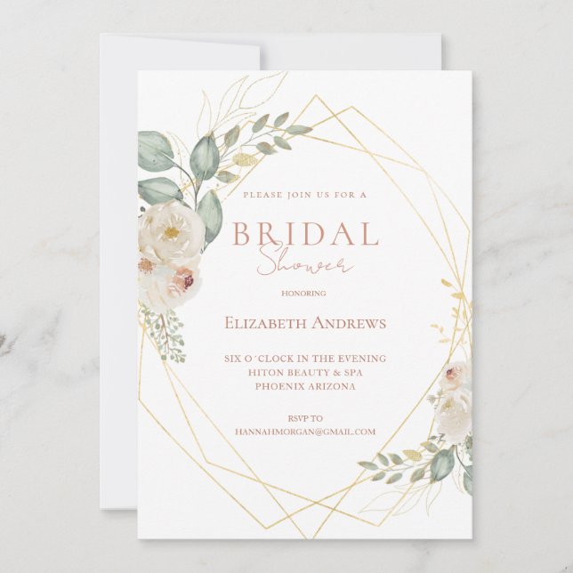 Elegant Bridal Party Boho invitation (Front)