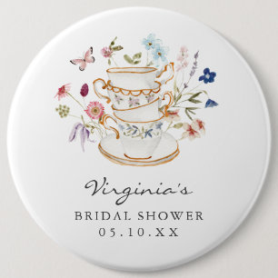 Elegant Bridal Shower 6 Inch Round Button