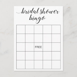 Elegant Bridal Shower Bingo Card Game Postcard