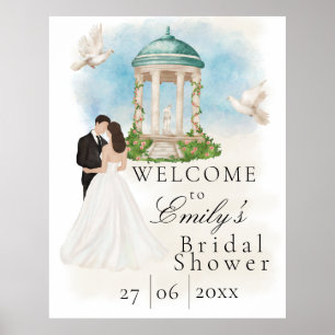 Elegant Bridal Shower  Bride & Groom  Gazebo Poster