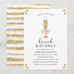 Elegant Bridal Shower Brunch & Bubbly Invitation
