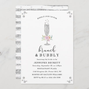 Elegant Bridal Shower Brunch & Bubbly Invitation