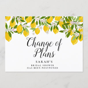 Elegant Bridal Shower Change of Plans Lemons Invitation