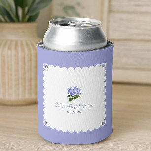 Elegant Bridal Shower Classic Hydrangea Scalloped Can Cooler