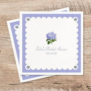 Elegant Bridal Shower Classic Hydrangea Scalloped Napkin