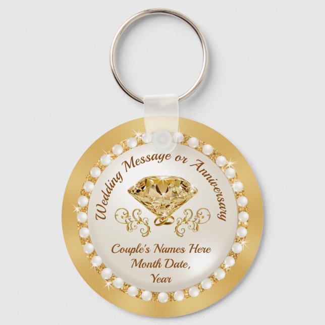 Elegant Bridal Shower Favours, Wedding, Anniversar Keychain (Front)