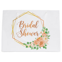 Elegant Bridal Shower Floral and Gold Art