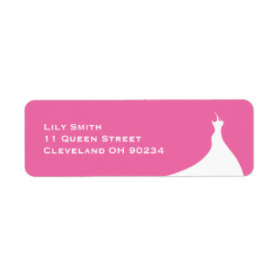 Elegant Bridal Shower fuchsia Label