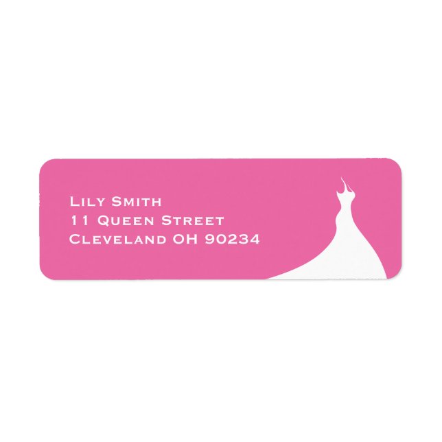 Elegant Bridal Shower fuchsia Label (Front)