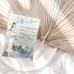 Elegant Bridal Shower - Girl Holding Flowers Party Invitation