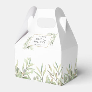 Elegant Bridal Shower Greenery Leaves Favor Box