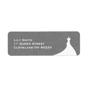 Elegant Bridal Shower grey linen Label