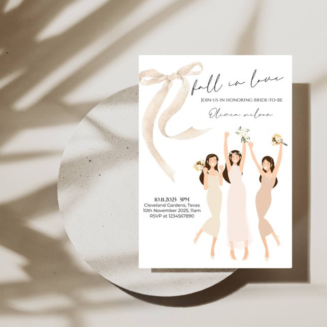 Elegant Bridal Shower- Happy Bride & Bridesmaid  Invitation (Creator Uploaded)