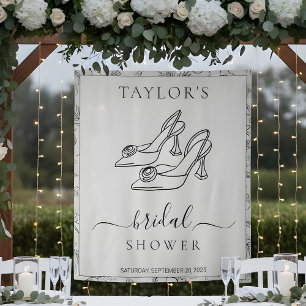 Elegant Bridal Shower High Heels Floral Custom Tapestry
