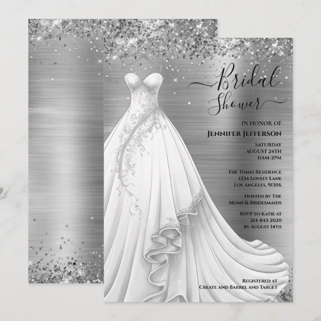 Elegant Bridal Shower Invitation (Front/Back)