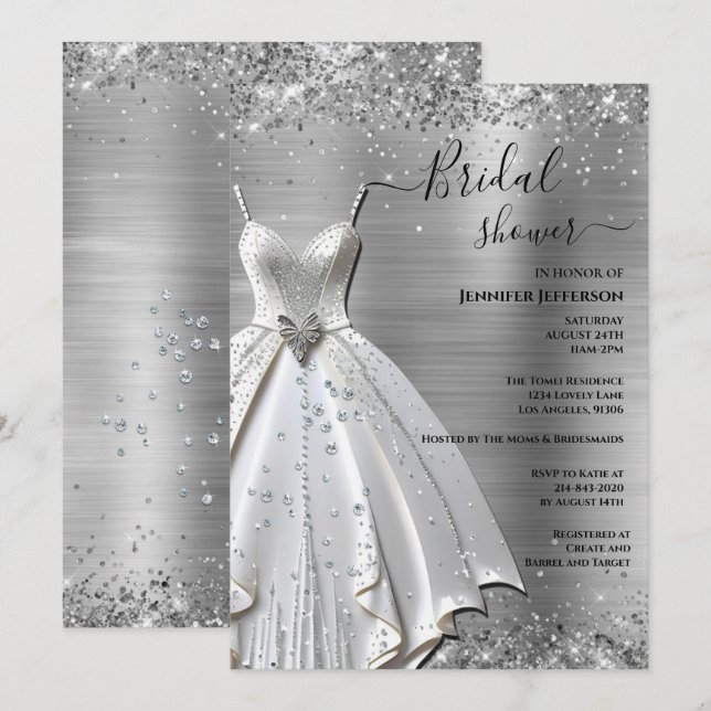 Elegant Bridal Shower Invitation (Front/Back)