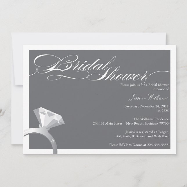 Elegant Bridal Shower Invitation (Front)