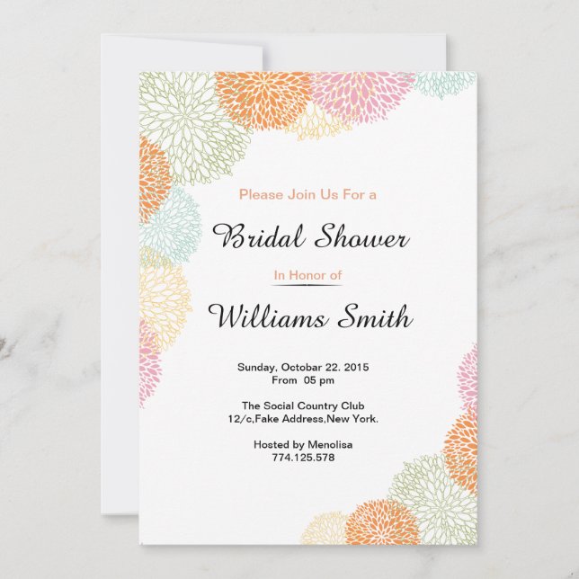 Elegant bridal shower invitation (Front)