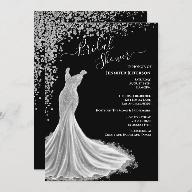 Elegant Bridal Shower Invitation (Front/Back)