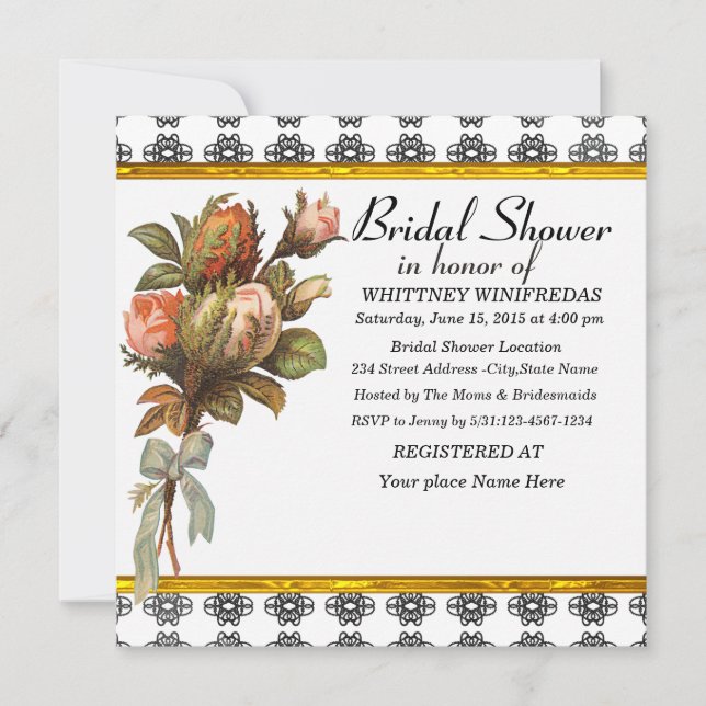 Elegant Bridal Shower Invitation (Front)