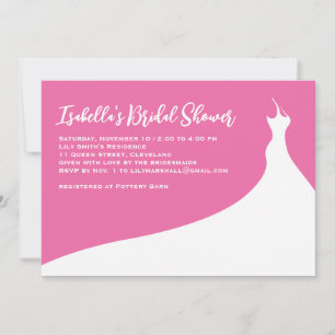 Elegant Bridal Shower Invitation fuchsia