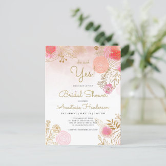 Elegant Bridal Shower Invitation. Invitation Postcard