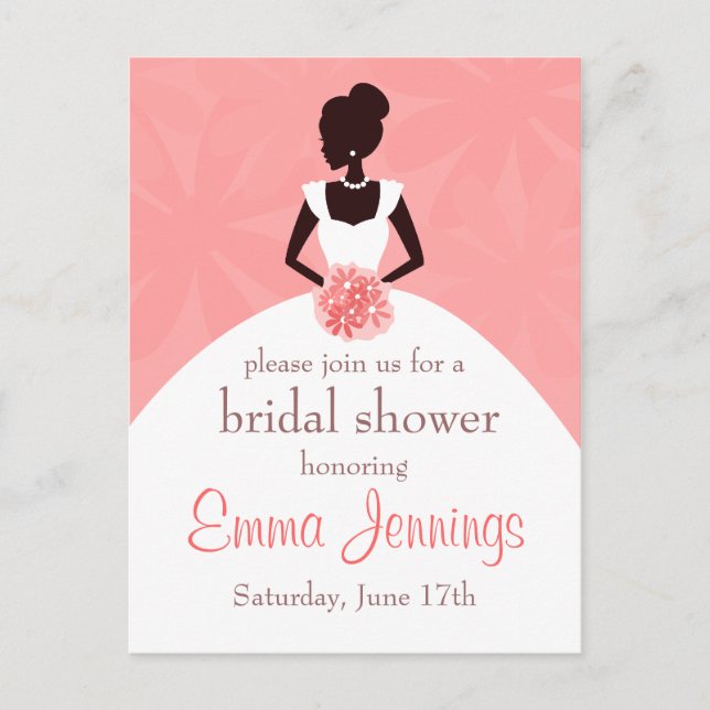 Elegant Bridal Shower Invitation Postcard (Front)