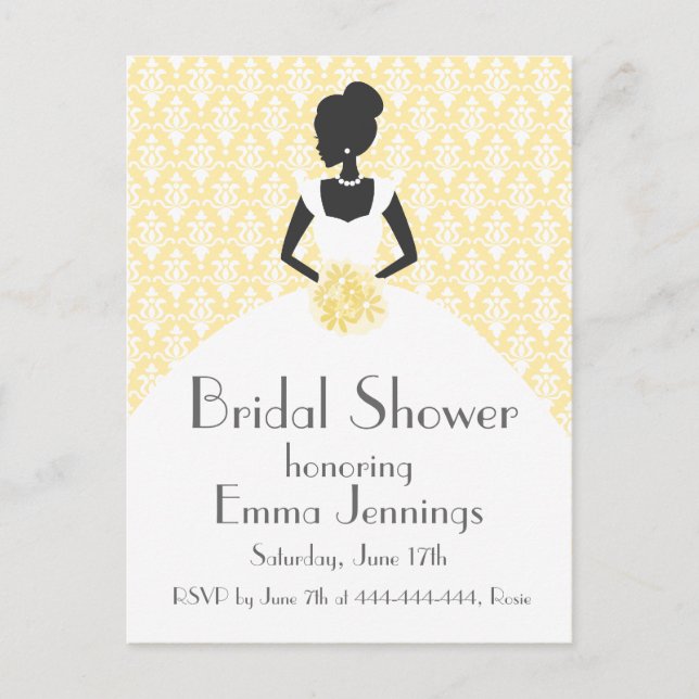 Elegant Bridal Shower Invitation Postcard (Front)