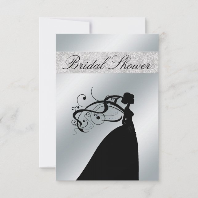 Elegant Bridal Shower Invitation with Bride Custom (Front)