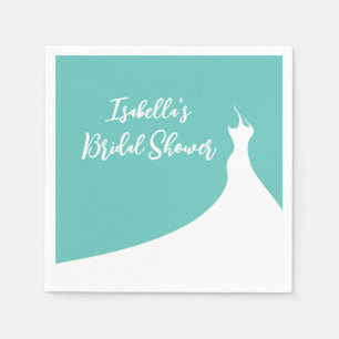 Elegant Bridal Shower Napkin turquoise