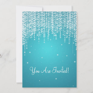 Elegant Bridal Shower Night Dazzle Blue Invitation