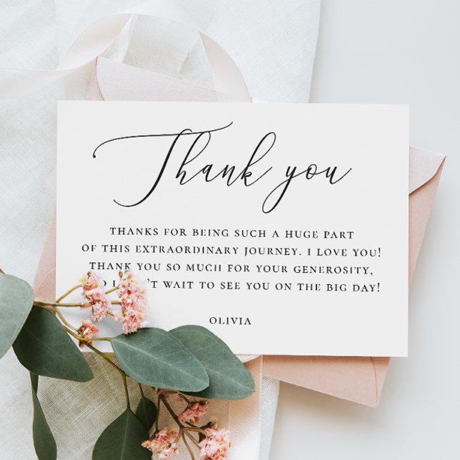 Elegant Bridal Shower Note | Minimalist Script Thank You Card (Creator Uploaded)
