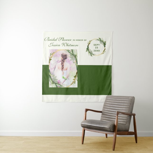 Elegant Bridal Shower Photo Backdrop / Tapestry (In Situ (Horizontal))